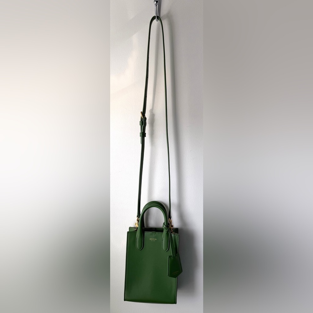 Oroton Apple Vegan Leather Mini Muse Crossbody in Orchard Green